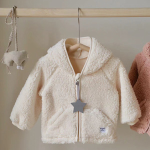 2025 automne et hiver nouveau chaud <span class=keywords><strong>Teddy</strong></span> fourrure pointu chapeau en peluche <span class=keywords><strong>veste</strong></span> pour enfants, élégant et mignon bébé garçon fille fermeture éclair Cardigan - Product Image 2
