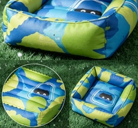 Tapis rafraîchissant pour animaux de compagnie, motif monstre abstrait coloré, pliable, facile à nettoyer, en gel, pour cage, canapé, sol