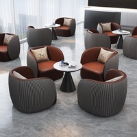 Ensemble de fauteuils en cuir minimalistes pour centre d'exposition, salon de beauté, réception et salle de réunion - Aucun assemblage requis
