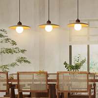 Lampe suspendue minimaliste Wabi-sabi nordique pour chambre à coucher et salle à manger, en bois et verre, LED, vente en gros, production OEM, directement de l'usine, lampe suspendue Molly