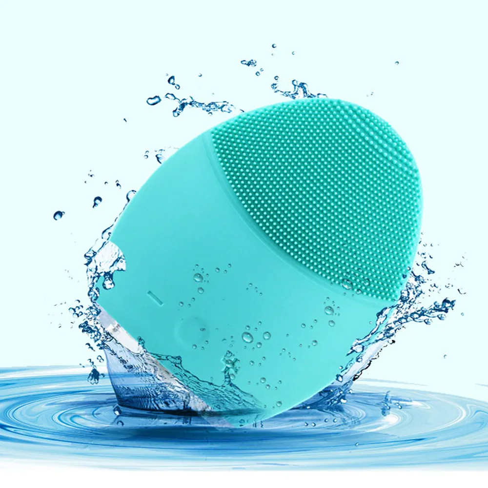 Amazon hot sale electric portable ultrasonic brush silicone face cleanser machine silicone facial cleansing brush