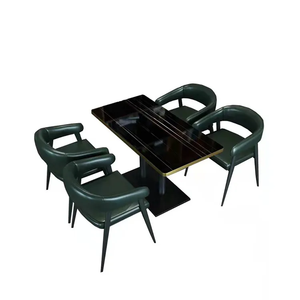 Fábrica moderna al por mayor restaurante muebles comedor sofá conjunto café mesa de comedor y silla conjunto Bar Club cabina sofá - Product Image 6