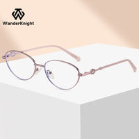 Nouvelle monture de lunettes ovale anti-lumière bleue, lunettes optiques en métal tendance, vente directe d'usine, prix de gros