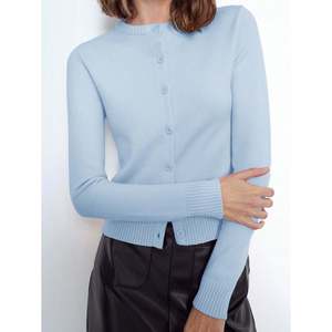 Cardigan à manches longues boutonné pour femme, couleur beige, en tricot doux, taille S - Product Image 4