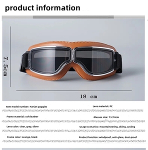 Racepro แว่นตากันฝ้าแนววินเทจ, แว่นตากันฝุ่นสำหรับมอเตอร์ไซค์ออฟโรด - Product Image 6