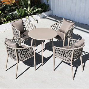 Juego de Mesas y Sillas de Comedor Modernas Nórdicas y Duraderas para Exteriores, para Patio, Jardín, Villa, Terraza, Cafetería - Product Image 4