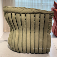 Fauteuil individuel en cuir tressé à la main, avec coutures, en daim mat côtelé, à assise profonde, solution tout-en-un pour l'ameublement de la maison