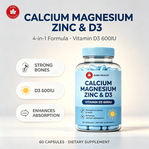 Capsules OEM de calcium, magnésium, zinc et vitamine D3, formule 4-en-1, Vitamine D3 600 UI, 60 gélules pour les os, les dents et le système immunitaire, personnalisables - Product Image 2