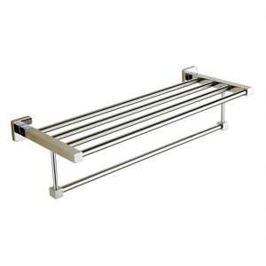 Ensemble d'accessoires de salle de bain en métal, 6 pièces, barre porte-serviettes avec étagère, anneau porte-serviettes brossé, porte-brosse à dents, écologique - Product Image 2