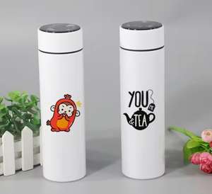 Classic Sublimation <b>Water</b> Blanks 350Ml /500Ml White <b>Thermos</b> <b>Bottle</b> Lid With Led Temperature Display - Product Image 2
