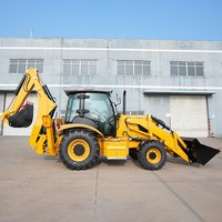 Excavadora de Ruedas 3CX 4WD Estándar, Retroexcavadora Multiusos, Motor Yuchai Euro 5, Capacidad de Cucharón de 1.3 m³, Bomba Dingfeng