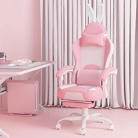 Usine Bolivie Prix le moins cher Logo personnalisé Chaise de jeu rose Fauteuil de jeu en cuir inclinable avec repose-pieds pour filles