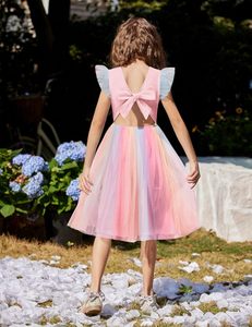 Arshiner Bebek Tutu Elbise Küçük Kızlar Yaz Tül Backless Parti Doğum Günü Polyester Pamuk Karışımı 2-6Y - Product Image 3