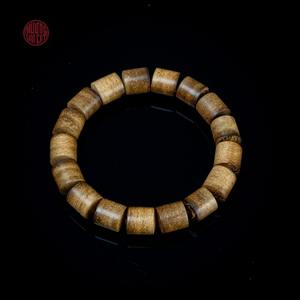 Pulsera de cuentas de bambú de agar natural Lu Thong, 10 mm, redondas, grado 1, joyería de meditación de oud - Product Image 1