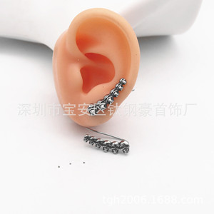 yunnique Skull Stud Earrings Titanium Steel Geometric Design Fashion Jewelry - Product Image 4