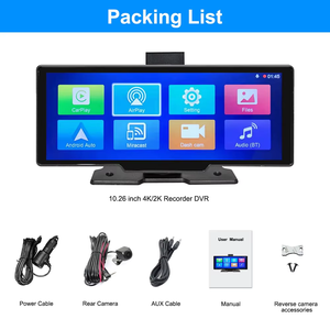 10.26 Inch 4K WIFI ADAS GPS Carplay &amp; <strong>Android</strong> Auto 3840*2160P Dash <strong>Cam</strong> Car Dashboard Video Recording Loop Record Phone APP - Product Image 6