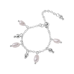 S925 Silver Natural Freshwater <b>Pearl</b> Chain <b>Ring</b> for Women Casual Style Inlay Setting Niche Design Adjustable Pull-Out Cut Beads - Product Image 5