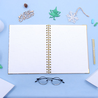 Carnet de notes décoratif à spirales relié thermiquement en or de qualité supérieure personnalisable A5 avec option cadeau - Marque JINGUAN