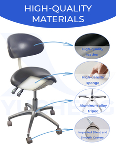 Tabouret ergonomique pour dentiste, réglable en hauteur, facile à nettoyer, en cuir PU, pour clinique médicale - Product Image 6