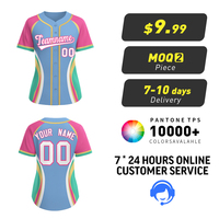 Camiseta de Béisbol Personalizada Unisex, Talla Grande, Estilo Urbano, Sublimada, Uniforme de Equipo Colorido, Venta al Por Mayor, MOQ Bajo, Diseño Gratuito, Envío Rápido