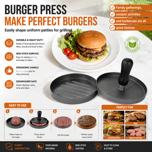 Molde <span class=keywords><strong>para</strong></span> Hamburguesas de Metal Resistente, Antiadherente y Ecológico, Prensa <span class=keywords><strong>para</strong></span> Carne, <span class=keywords><strong>Parrilla</strong></span> <span class=keywords><strong>para</strong></span> Barbacoa al Aire Libre - Product Image 1