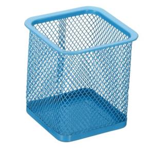 Porte-stylos en maille, panier à crayons, organiseur de rangement carré pour pinceaux de maquillage, accessoires de bureau, bleu - Product Image 1
