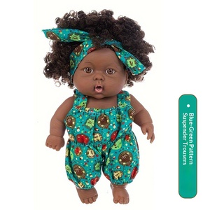 8-inch African Black Doll Cute Doll Accompanying Children's Doll <b>Vinyl</b> Rebirth Doll Children's Toy - Product Image 4