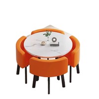 Ensemble de table de conférence et de salle à manger en bois au design moderne et minimaliste, idéal pour les bureaux et les hôtels