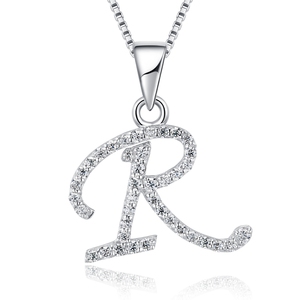 Collar con Colgante de Inicial Letra <span class=keywords><strong>M</strong></span> Sin Aranceles en Plata de Ley 925 con Moissanita Brillante GRA, Colgante de Monograma para Mujer, Joyería Fina - Product Image 5