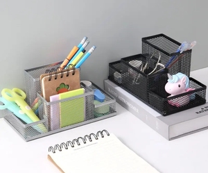 <span class=keywords><strong>Organisateur</strong></span> de <span class=keywords><strong>bureau</strong></span> en métal de haute qualité 2026, populaire, avec porte-stylos et porte-notes en maille - Product Image 6