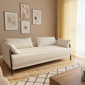 Sofá Cama Moderno, Elegante y Relajante, Sofá Convertible de Tela Bouclé para Sala de Estar - Product Image 1