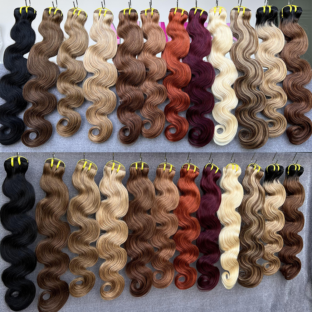 Farbige brasilianische Körperwelle 100 % Remy-Haarverlängerungs-Bündel Anbieter schwarz braun blond rotes menschliches Haar Flechtbündel