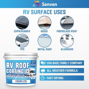 Scellant et revêtement de toit en silicone blanc pour <span class=keywords><strong>camping</strong></span>-<span class=keywords><strong>car</strong></span>, 1 gallon, imperméable, réfléchissant solaire, réparation des fuites pour remorques, <span class=keywords><strong>camping</strong></span>-cars, motorhomes - Product Image 3