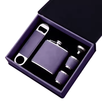 Set de Regalo de Cantimplora de Cuero Sintético Grabable con Láser con Logotipo Personalizado, Conjunto para Padrinos de Boda, Cantimplora de Acero Inoxidable con Vasos y Abridor de Botellas