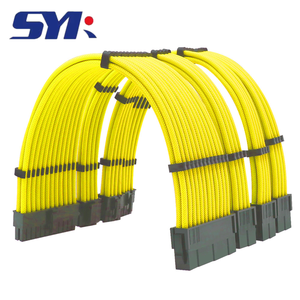 Cable de extensión de alimentación de ordenador de chasis ATX 4 juegos 24 + 4 + 4 + 6 pines conjunto de Cable de arco de malla trenzada de nailon 24 + 4 + 4 + 6 pines arnés de cableado - Product Image 1