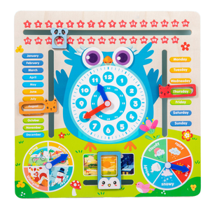 Produits de dropshipping 2026 : Calendriers et horloges à thème ours de dessin animé et saisons météorologiques, en matériaux de contreplaqué, service de sourcing en Chine - Product Image 5