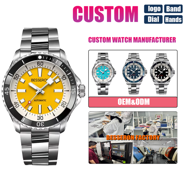 Hot Selling Trend Ceramic Bezel Automatic Men's Watch NH35 Japanese Mechanical Movement Sport Diver Stainless Crocodile Business