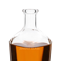 Bouteille de vin ou de liqueur en verre transparent vide personnalisée avec bouchon en liège 200ml-1000ml, impression sérigraphique, emballage pour brandy, whisky, diffuseur