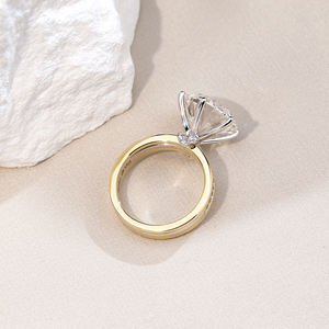 Anillo de Compromiso Messi Jewelry MSR-1769 de Oro de 18K con Diamante Cultivado en Laboratorio, Corte Redondo, para Mujer - Product Image 3