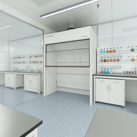Meuble de laboratoire intégré haut de gamme avec hotte aspirante, table de travail scientifique et banc de travail de laboratoire avec hotte aspirante