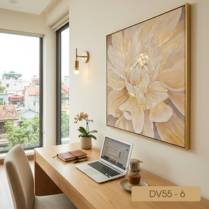 Arte Decorativo de Pared con Hojas de Oro de Lujo, Hecho a Mano en Vietnam, OEM ODM, Pintura en Lámina Metálica para Hotel, Resort, Villa, Tamaño 80x80 cm - Product Image 3