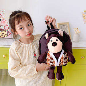 กระเป๋าเป้สะพายหลังเด็กอนุบาล ตุ๊กตาขนนุ่ม กระเป๋าการ์ตูนน่ารักสำหรับเด็กผู้หญิง กระเป๋าสะพายหลังคู่ลายป่า กระเป๋าเป้ตุ๊กตาขนนุ่ม - Product Image 6