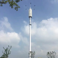 Tour de télécommunication monopode OEM 15M 20M 25M galvanisée à chaud, à tube unique, haute résistance au vent, pour couverture de signal
