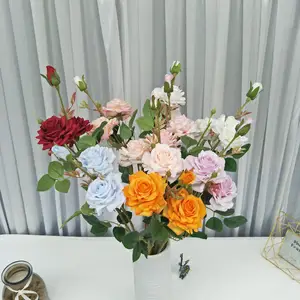 Suprimento de decoração da flor de seda, venda atacado de flor de marfim, hortência, rosa de hortência, peônia, decoração de casamento, artificial