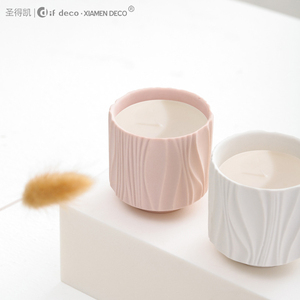2026 Wadah Lilin Aromaterapi Keramik Buatan Tangan Gaya Nordik, Botol Kosong Berembos untuk Rumah Tangga - Product Image 5