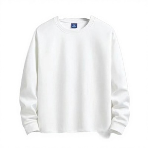 Custom <b>Men</b> Crewneck Sweatshirt Boy Long Sleeve Solid Lined 100% Cotton Winter Casual Warm Fleece <b>Pullover</b> Tops Hoodie sweatshirt - Product Image 2