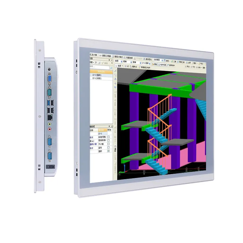 औद्योगिक पैनल पीसी 15 इंच कैपेसिटिव वाटरप्रूफ J1900 विंडोज़ लिनक्स एम्बेडेड फैनलेस टच स्क्रीन सभी एक टैबलेट कंप्यूटर में