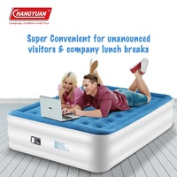 Logo Promotion lit King Size gonflable de luxe moderne bleu foncé floqué Double matelas Smart Home Bed Topper Bed