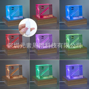 Cubo de Acrílico con el Elemento Sodio, Juguete Educativo de Ciencia con Base Luminosa - Product Image 3