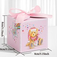 Boîte cadeau de naissance pour bébé, boîte d'emballage pour collations d'enfants, design ours mignon, souvenir de banquet de pleine lune, boîte vide en stock